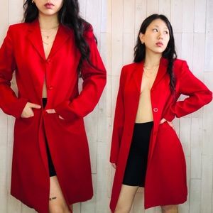Hillard & Hanson Red Long Blazer Jacket